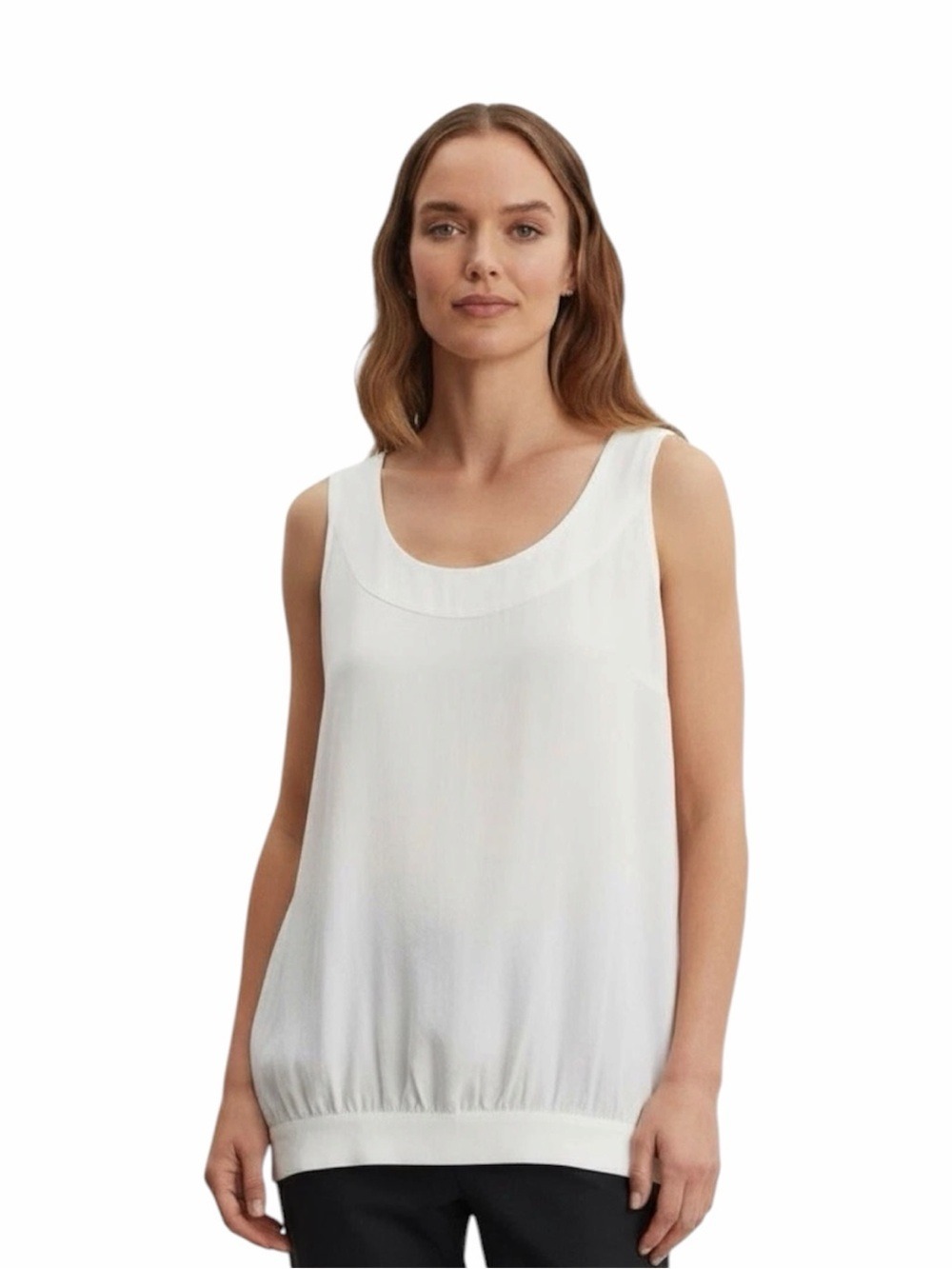 Vintage Graham & Spencer Tunic Top Petite XS 0P 2P Ivory Cotton Voile USA